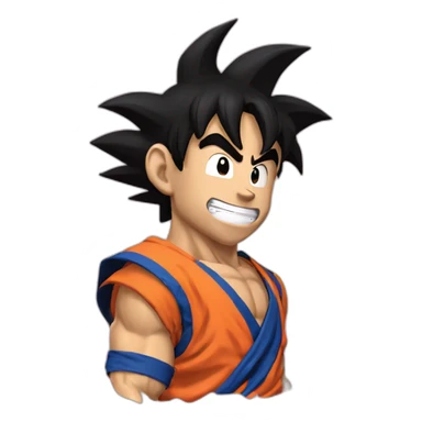 Goku blak pelo rosa riendo sticker