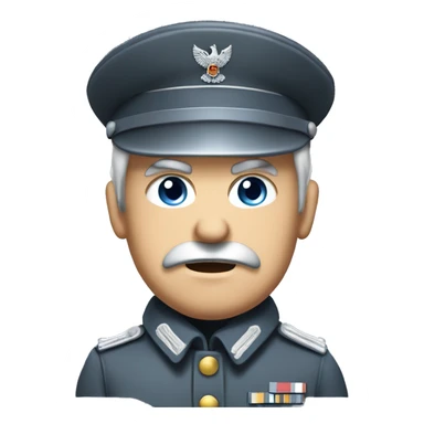 german soldier, angry, ww2, grey hair, blue eyes, captain hat, grey uniform sticker
