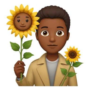 black man with sunflower, scepter sticker