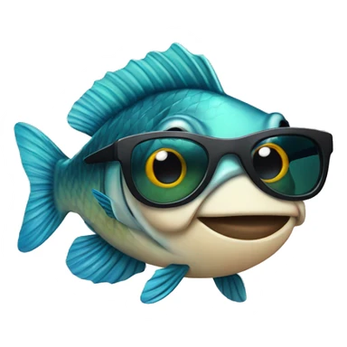 Fish wearing sunglasses  sticker