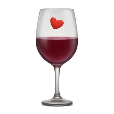 a glass of wine with a kiss imprint sticker