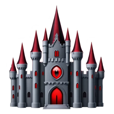 Dark Vampire Castle with the colors dark red and black, the castle should have dark red eys in the middle sticker