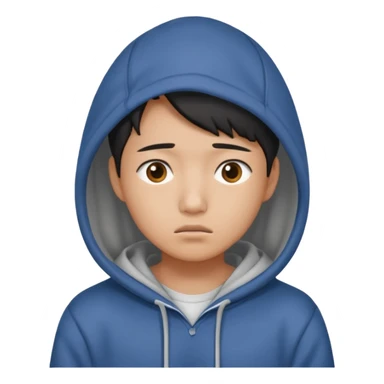 South Korean college student with a worried face (melange hoodie) sticker