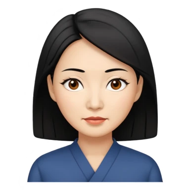 a middle-aged Asian woman sticker
