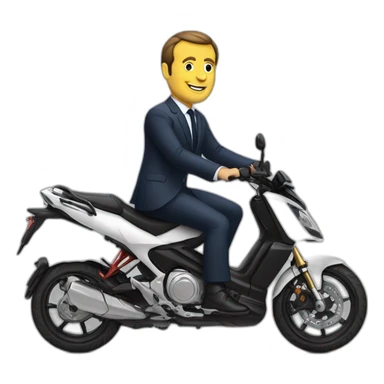 Macron sur une moto sticker