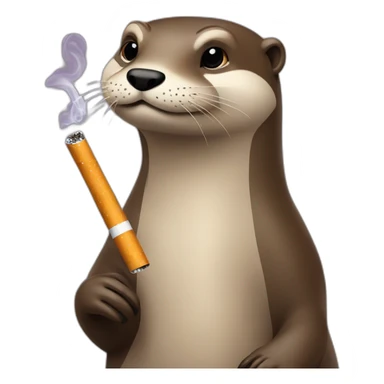 Loutre qui fume une cigarette sticker