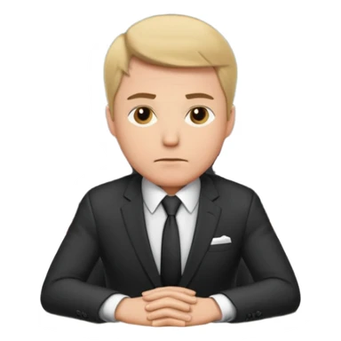 Business man sitting at a desk sticker