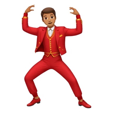 a man is dancing with red outfit sticker