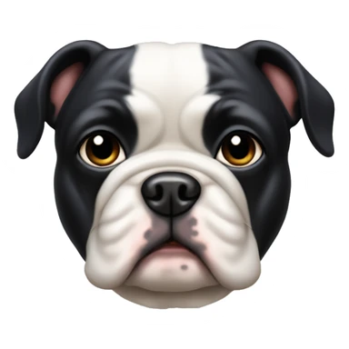 French bull dog with black wig and eyelashes sticker