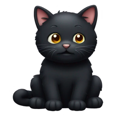 Sweet big black cat with wool sticker