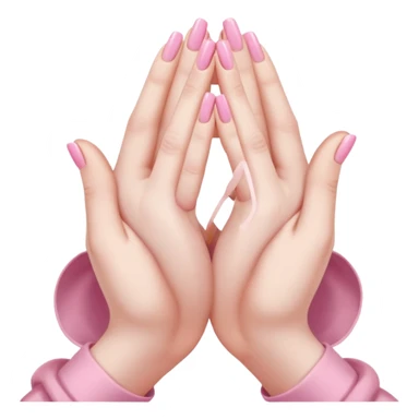 Make hands in a praying motion.
with very girly pink tones. sticker
