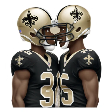 Two men in saints jerseys kissing  sticker