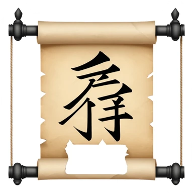 scroll with Chinese characters sticker