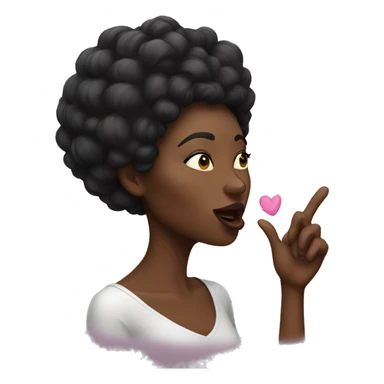 Black lady blowing a kiss sticker