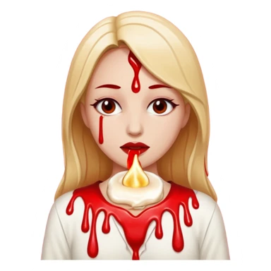 Woman dripping hot wax onto her own skin, controlled pain, ceremonial atmosphere sticker