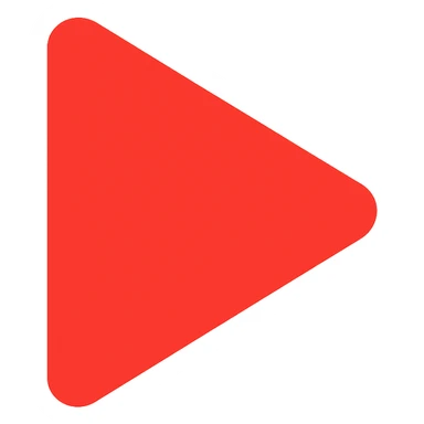 Make the triangle a vivid red color, keep it pointing right, no outline, icon style, with no background. sticker