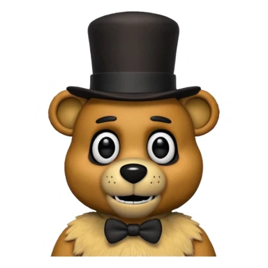 Freddy Fazbear with black and tiny hat from Five Nights At Freddy's Movie sticker