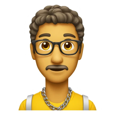 HOMBRE AMARILLO CON CADENA DORADA  sticker