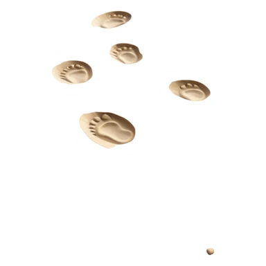 **Baby footsteps lead ahead of larger ones**, as if guiding the adult forward.  on sand sticker