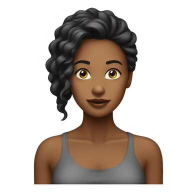 mulher com cabelo longo preto liso  sticker