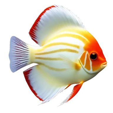 DISCUS SYMPHYSODON white orange red sticker