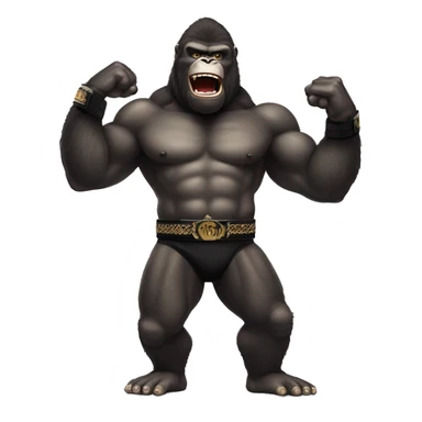 king kong holding mma belt sticker