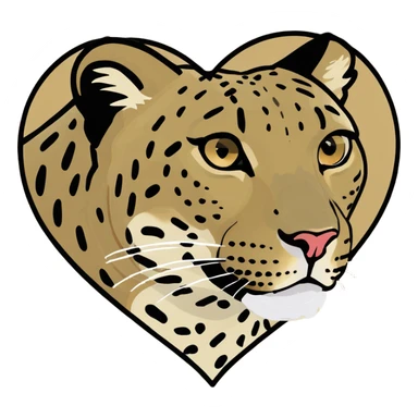 leopard heart  sticker