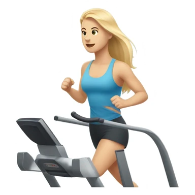 white girl with blonde hair on treadmill sticker