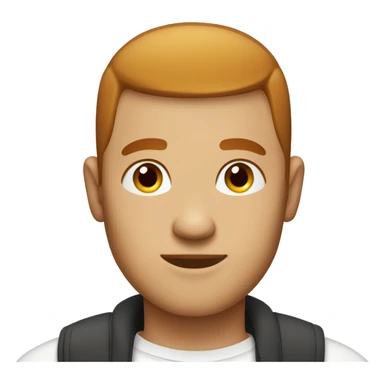 man with buzz cut dark ginger hair in whithe shir sticker