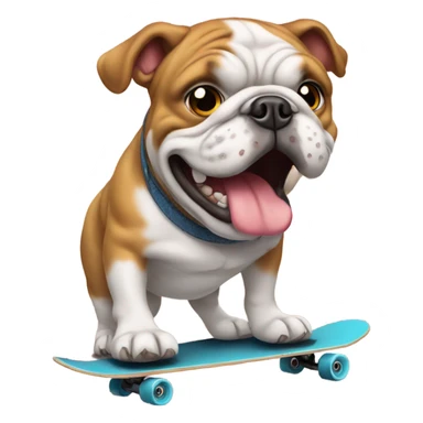Bulldog on skateboard  sticker