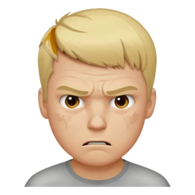 a blond guy with a short haircut, a tired and angry face, no shirt, with bruises under his eyes, and signs of beatings on his body, in the dark sticker