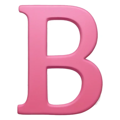 letra B en manuescrita y rosa sticker