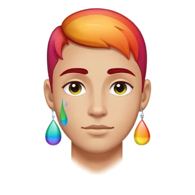 Rainbow with a teardrop tattoo sticker
