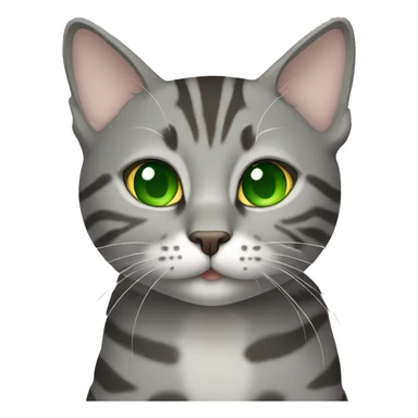 gray tabby cat full length with green eyes sticker