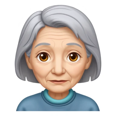 grey hair old woman sticker