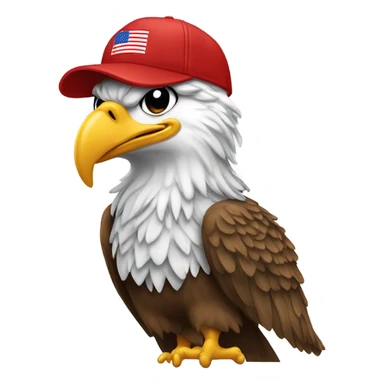 eagle with a make america great again hat sticker