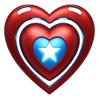 A red Iron Man suit heart with a glowing blue star in the center sticker
