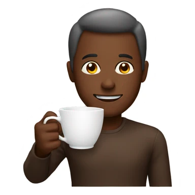 man having a cup of chocolate sticker