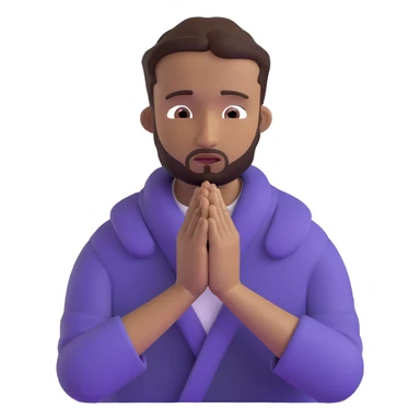 anxious man with hands clasped together in prayer position with worried expression sticker