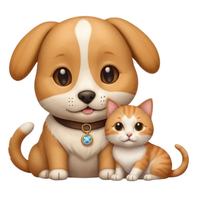 émote d'un chien et d'un chat avec un texte Ultra Premium DIrect sticker