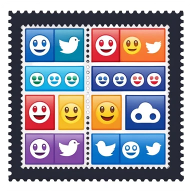 postage stamp sheet in postal service  sticker