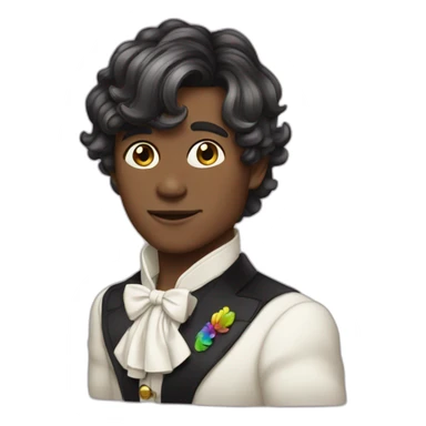 Posh-boy-with-raibow-hair sticker