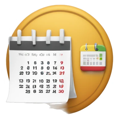 Calendario simplificado con un círculo o check minimalista en una esquina. sticker