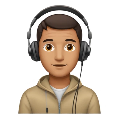 man with headphones sticker