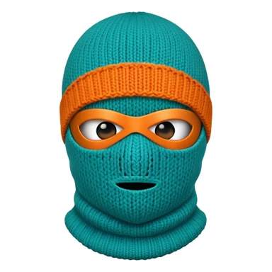 teal and orange ski mask sticker