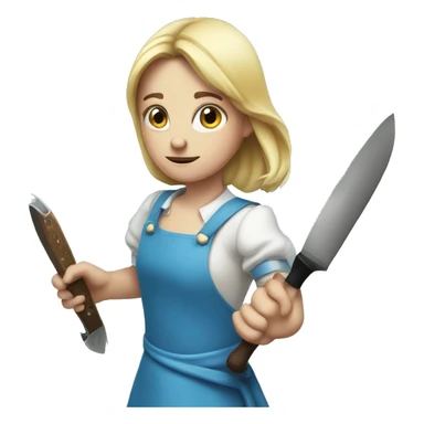 Alice holding a knife sticker