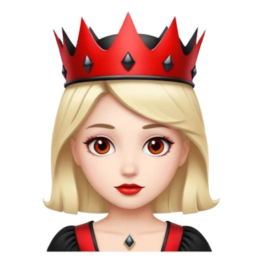 A beautiful girl wearing a black and red outfit with a black crown  sticker