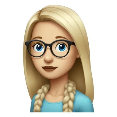 girl in round glasses portrait blue eyes sticker