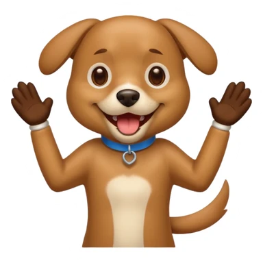 Brown and tan dog cheering sticker