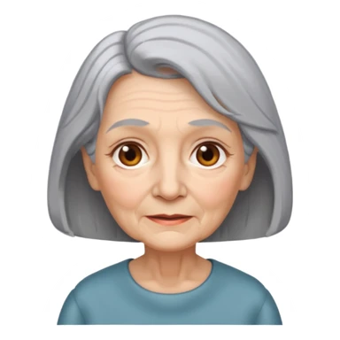 Old lady with grey hair that cuts off at shoulders  sticker